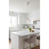 Decodelight Beyaz Gold Endüstriyel Metal Pileli Model 25 cm Hol mutfak Tekli Sarkıt Avize Aydınlatma