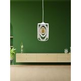 Decodelight Endüstriyel Beyaz Metal Oval Model Tekli Sarkıt Salon Hol Mutfak Avize Modelleri