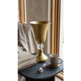 Decodelight Eskitme Dekoratif Desenli Metal Ayak Kristal Taş 20 cm Çapında Salon Düğün Nişan Vazo Masa Dekor