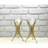 Decodelight Eskitme Metal 2'li Set Salon Angel Model Kristal Baloncuk Cam Toplu Aksesuar Dekorasyon Biblo Obje