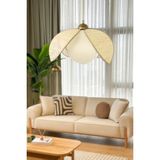 Decodelight Hasır Bambu-Krem Kahve -Krem Palmiye Model Bohem Ev Teras Hol Cafe Restaurant Tekli Sarkıt Avize - 1