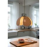 Decodelight Hasır Hazeran Rattan Kahverengi Papatya Model Bal Renk Camlı Ev Cafe Restaurant Tekli Sarkıt Avize - 1