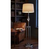 Decodelight Krom Meşale Model Kristal Taşlı Metal Ayaklı Hazeran ve Kumaş Başlıklı Giriş Salon Oturma Odası Ayaklı Lambader