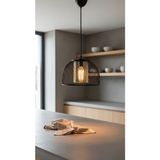 Decodelight Siyah Hasır Yarım Küre Tel Model Metal Bal Renk Camlı Tekli Sarkıt Avize Aydınlatma - 1 - Siyah - Bal