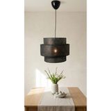 Decodelight Siyah Hazeran Rattan Hasır 3 Katlı 30X25 cm Başlıklı Pasta Model Tekli Sarkıt Avize Aydınlatma Modelleri - 1 - 0-Siyah
