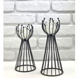 Decodelight Siyah Metal 2'li Set Olimpiyat Model Baloncuklu Kristal Cam Toplu Aksesuar Dekoratif Biblo Obje