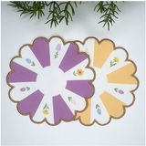 Decofav Çiçek Şeklinde Dekoratif Tasarım Nakış Kenar Kumaş Kokteyl Peçetesi 2 Adet - 15 x 15 cm - Renkli