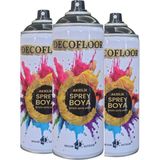 Decofloor Akrilik Sprey Boya (3 Adet) - Siyah
