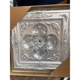 Decogold Kare Saray Tavan Göbek 90*90 cm - Gümüş