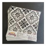 Decohandy Pvc Yer Karosu 30X30cm 4'Lu Paket - Siyah Beyaz Cini Desen 0,36M2