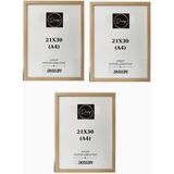 DecoLife 3 Adet A4 Çerçeve, Belge Çerçevesi, Diploma, Sertifika, Fotoğraf Çerçevesi, Resim Çerçevesi, 21 x 30 - Ahşap