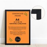 Decolıfe A4 Çerçeve, Belge Çerçevesi, Diploma, Sertifika, Fotoğraf Çerçevesi, Resim Çerçevesi, 21X30 - Siyah