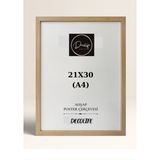 DecoLife Ahsap A4 Çerçeve, Belge Çerçevesi, Diploma, Sertifika, Fotoğraf Çerçevesi, Resim Çerçevesi, 21 x 30 - Ahşap