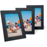 Decolıfe Çerçeve, Fotoğraf Çerçevesi, Anı Çerçevesi, Resim Çerçevesi, Çoklu Çerçeve Üçlü 10x15cm - Siyah