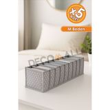 DECOMALL 5 Adet 11 Gözlü Gri Benekli Çekmece Içi Düzenleyici Organizer Çok Amaçlı 42 X 14 X 14 Cm M Beden