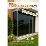 DECOMALL Cam Balkon Cam Filmi Kaplama Siyah Koyu Kaplama Güvenlik Filmi 50 cm x 200 cm