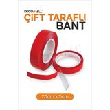 DECOMALL Çift Taraflı Bant Şeffaf Slikon Bant Her Zemine Uygun Güçlü Bant 20cm X 2cm