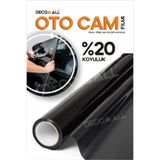 DECOMALL Dd Oto Ön Büyük Cam Filmi 100cm x 3m %20 Siyah Koyu Ton Güneş Koruyucu Isı Önleyici