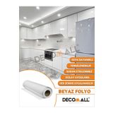 DECOMALL İSTEDİĞİNİZ ÖLÇÜDE PARLAK BEYAZ DOLAP ZEMİN FAYANS MOBİLYA KENİNDEN YAPIŞKANLI FOLYO KAPLAMAbb