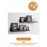 DECOMALL Siyah x2 Adet 40x10 cm Banyo Duvar Baharatlık Düzenleyici Raf Çok Amaçlı Duvar Rafı