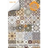 DECOMALL Suya Dayanıklı 100 x 100cm Mutfak Banyo Zemin Mermer Mobilya Fayans Yapışkanlı Folyo Kaplama Code163