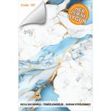 DECOMALL Suya Dayanıklı 50x100cm Mutfak Banyo Zemin Fayans Yapışkanlı Folyo Kaplama Laminasyonlu CODE 197