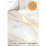 DECOMALL Suya Dayanıklı 60 x 100cm Mutfak Banyo Zemin Mermer Mobilya Fayans Yapışkanlı Folyo Kaplama CODE 211