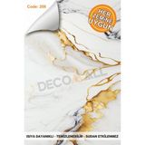 Decomall Suya Dayanıklı Mutfak Banyo Zemin Fayans Yapışkanlı Folyo Kaplama Laminasyonlu Code 208 - 50 x 100 cm - Şeffaf