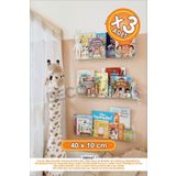 DECOMALL x3 Adet 40 x 5 cm Kitaplık Duvar Rafı Kitap Rafı Pleksi Hayalet Raf Duvar Düzenleyici