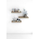 DECOMAX 3'lü Uçan Raf Modern Duvar Rafı Iskandinav Gizli Raf Dekoratif Kitap Rafı Biblo Rafı Çam 30x16 Cm
