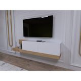 Decomech Mobilya Lancy Duvara Monte Tv Ünitesi, 180 Cm Beyaz-Safirmeşe - Beyaz - Safir Meşe