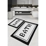 Decomia Home Black Bath Yıkanabilir 2li Banyo Halısı Paspası Klozet Takımı Dc-8034