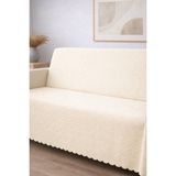 Decomia Home Boeno Kabartmalı Yumuşak Koltuk Örtüsü Çok Amaçlı Koltuk Şalı Kaymaz Süngerli (165X205 Cm) - 165 x 210 cm - 010-Bej
