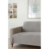 Decomia Home Carie Kabartmalı Yumuşak Tüylü Koltuk Örtüsü Gri Geometrik Desenli Kaymaz Süngerli Polyester 165x205 Cm - 165 x 215 cm