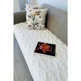 Decomia Home Chain Oturma Yerini Kapatan Kabartmalı Yumuşak Tüylü Koltuk Örtüsü Koltuk Şalı (100X220CM) - Beyaz - 100 x 220 cm