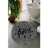 Decomia Home Dijital Baskı Kaymaz Taban Yıkanabilir Bath Yazılı Banyo Paspası Dc 8025 gri