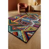 Decomia Home Dijital Baskılı Kaymaz Dot Taban Makinede Yıkanabilir Rengarenk Çizgi Desenli Halı Yolluk D374