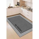 Decomia Home Dijital Kaymaz Yıkanabilir Gri Antrasit Kitchen Mutfak Halısı Halı Mutfak Dekorasyon,Gri 80 X 150