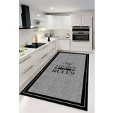 Decomia Home Dijital Kaymaz Yıkanabilir Gri Kitchen Mutfak Halısı Mutfak Dekor Halı Yolluk