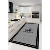 Decomia Home Dijital Kaymaz Yıkanabilir Gri Kitchen Mutfak Halısı Mutfak Dekor Halı Yolluk,Gri 80 X 150