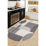 Decomia Home Dijital Kaymaz Yıkanabilir Gri Mutfak Halısı Salon Halısı Yolluk Mutfak Dekor