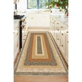 Decomia Home Dijital Kaymaz Yıkanabilir Hasır Jüt Görünümlü Mutfak Halısı Salon Halısı Balkon Halısı Yolluk,Bej 160 X 450