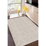 Decomia Home Dijital Kaymaz Yıkanabilir İskandinav Vizon Bej Mutfak Halısı Salon Halısı Yolluk