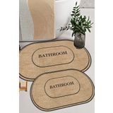 Decomia Home Dijital Kaymaz Yıkanabilir Jüt Görünümlü Bath Modern Banyo Klozet Takımı