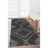 Decomia Home Dijital Kaymaz Yıkanabilir Kilim Desen Etnik Salon Halısı Mutfak Halısı Koridor Halısı Yolluk,Antrasit 80 X 150
