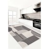 Decomia Home Dijital Kaymaz Yıkanabilir Modern Gri Leke Tutmaz Mutfak Halısı Salon Halısı Yolluk
