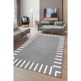 Decomia Home Dijital Kaymaz Yıkanabilir Modern Gri Salon Halısı Yolluk Mutfak Halısı Balkon Halısı,Gri 200 X 550