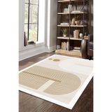 Decomia Home Dijital Kaymaz Yıkanabilir Modern İskandinav Salon Halısı Mutfak Halısı Yolluk Halı,Vizon 60 X 200