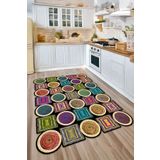 Decomia Home Dijital Kaymaz Yıkanabilir Renkli Modern Salon Halısı Mutfak Halısı Yolluk