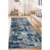 Decomia Home Dijital Kaymaz Yıkanabilir Salon Halısı Mutfak Halısı Koridor Halısı Balkon Halısı Yolluk,Lacivert 120 X 200